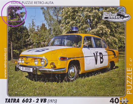 RETRO-AUTA Puzzle č.47 Tatra 603 - 2 VB (1975) 40 dílků