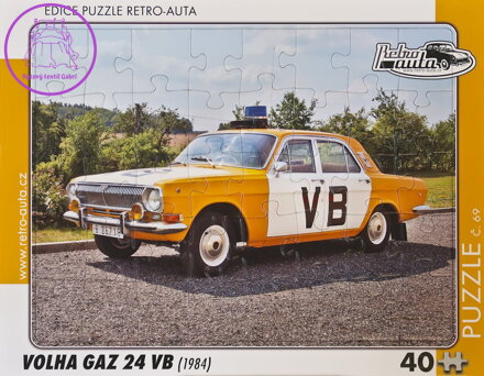 RETRO-AUTA Puzzle č.69 Volha GAZ 24 VB (1984) 40 dílků