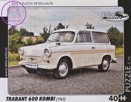 RETRO-AUTA Puzzle č.70 Trabant 600 Kombi (1963) 40 dílků