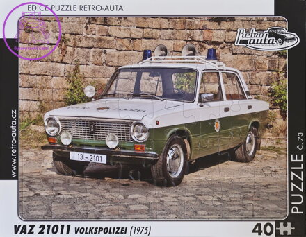 RETRO-AUTA Puzzle č.73 VAZ 21011 Volkspolizei (1975) 40 dílků
