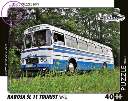 RETRO-AUTA Puzzle BUS č.03 Karosa ŠL 11 Tourist (1973) 40 dílků