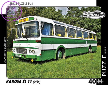 RETRO-AUTA Puzzle BUS č.07 Karosa ŠL 11 (1980) 40 dílků
