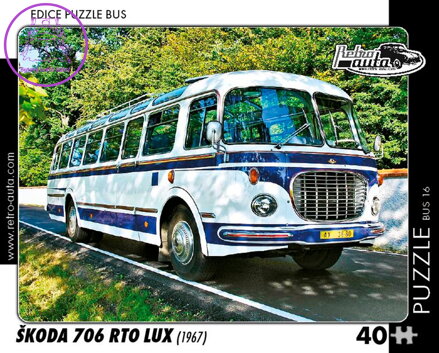 RETRO-AUTA Puzzle BUS č.16 Škoda 706 RTO LUX (1967) 40 dílků