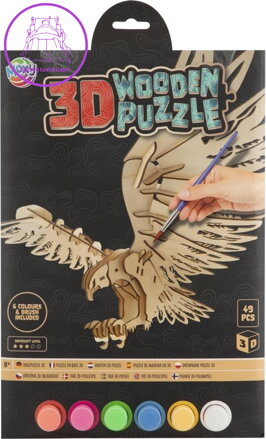 MOXY Dřevěné 3D vybarvovací puzzle Orel