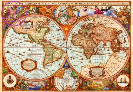 BLUEBIRD Puzzle Historická mapa 1000 dílků