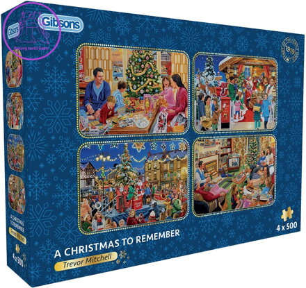 GIBSONS Puzzle Nezapomenutelné Vánoce 4x500 dílků