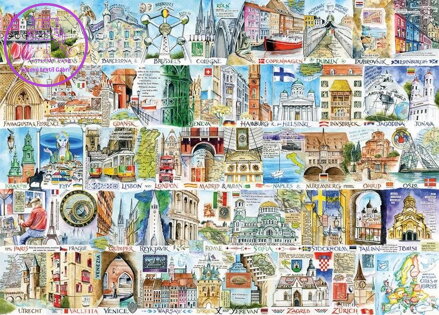 GIBSONS Puzzle Evropské památky 1000 dílků