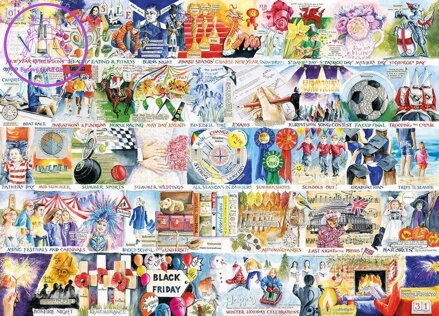 GIBSONS Puzzle Rok strávený ve Velké Británii 1000 dílků