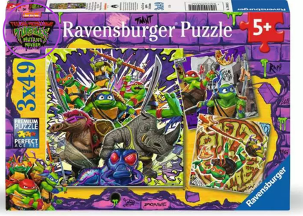 RAVENSBURGER Puzzle Želvy Ninja 3x49 dílků