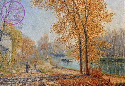 GRAFIKA Puzzle Břehy Loingu, podzimní ráno v Moretu 1000 dílků