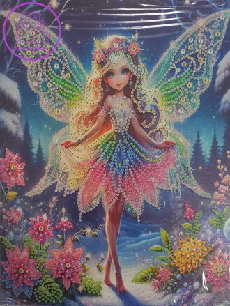 NORIMPEX Diamantové malování na plátně Zimní víla 23x30cm