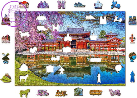 WOODEN CITY Dřevěné puzzle Chrám Byodo-in, Kjóto, Japonsko 505 dílků