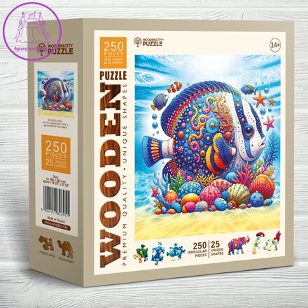 WOODEN CITY Dřevěné puzzle Exotická ryba 250 dílků