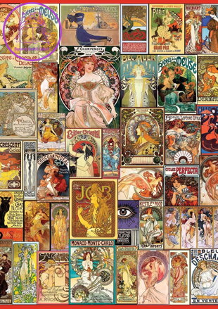ART PUZZLE Puzzle Secesní plakát 1500 dílků