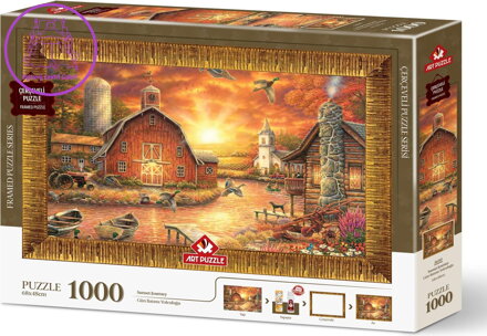 ART PUZZLE Puzzle s rámem a lepidlem 3v1 Za sluncem 1000 dílků