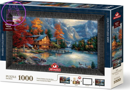 ART PUZZLE Puzzle s rámem a lepidlem 3v1 Stín nad řekou 1000 dílků