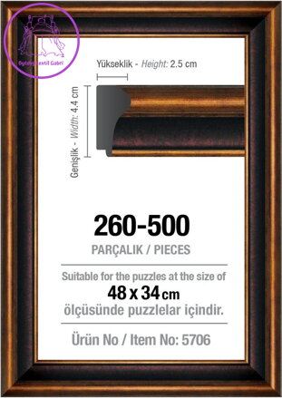 ART PUZZLE Rám na puzzle 48x34cm Brown (5706)