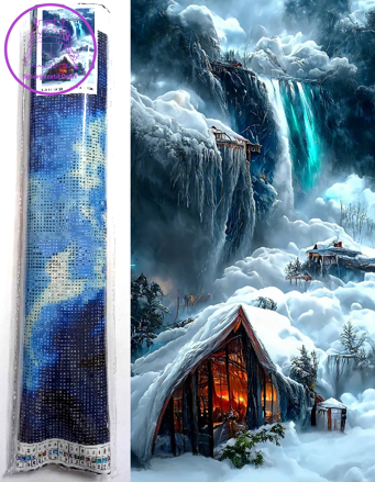NORIMPEX Diamantové malování Chata v zimě 80x40cm