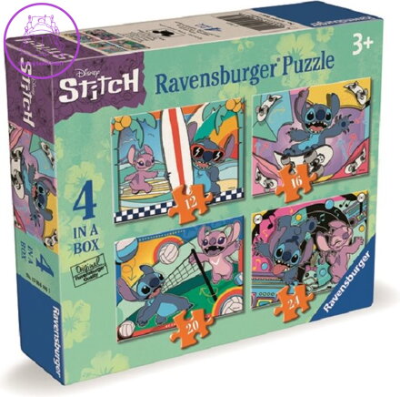 RAVENSBURGER Puzzle Disney: Stitch: Zábavné aktivity 4v1 (12,16,20,24 dílků)