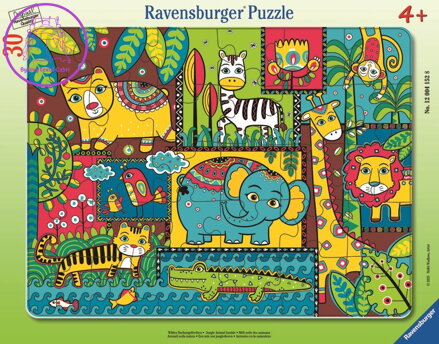 RAVENSBURGER Puzzle Zvířátka v džungli 30 dílků