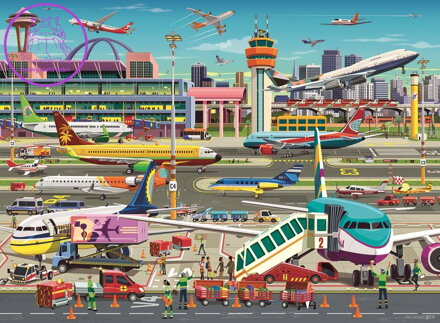 RAVENSBURGER Puzzle Letištní ruch XXL 150 dílků