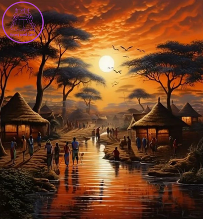 NORIMPEX Diamantové malování Západ slunce v Africe 30x40cm