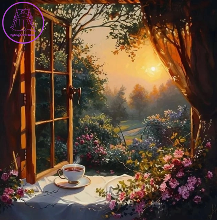 NORIMPEX Diamantové malování Zátiší s čajem 30x40cm
