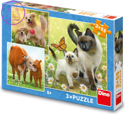 DINO Puzzle Rodinka 3x55 dílků