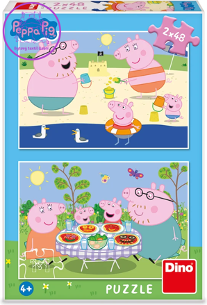 DINO Puzzle Peppa Pig: Na dovolené 2x48 dílků