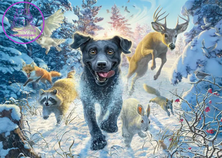SCHMIDT Puzzle Labrador ve sněhu 1000 dílků