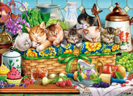 CASTORLAND Puzzle Dřímající koťata 200 dílků