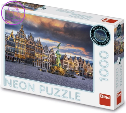 DINO Svítící puzzle Bouře nad Antverpami 1000 dílků