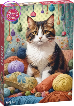 CHERRY PAZZI Puzzle Kočka v přízi 1000 dílků