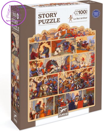 DJECO Puzzle s příběhem Král Artuš 100 dílků