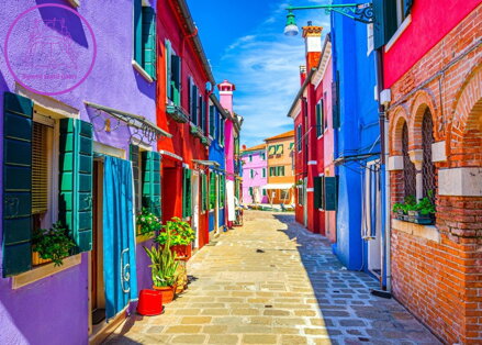 BLUEBIRD Puzzle Barevné domky na ostrově Burano 500 dílků