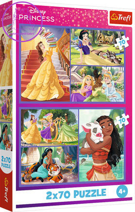 TREFL Puzzle Disney princezny: Pohádkové dny 2x70 dílků