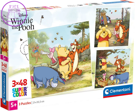 CLEMENTONI Puzzle Medvídek Pú 3x48 dílků
