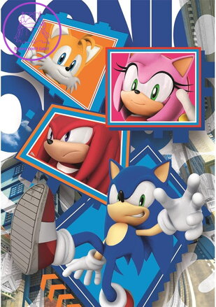 CLEMENTONI Puzzle Ježek Sonic: Parťáci 104 dílků