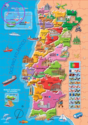 EDUCA Puzzle Mapa Portugalska 150 dílků