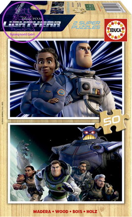 EDUCA Dřevěné puzzle Lightyear 2x50 dílků