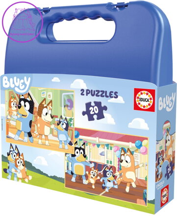 EDUCA Puzzle v kufříku Bluey 2v1 (2x20 dílků)