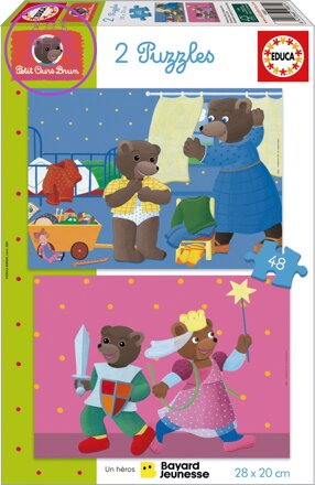 EDUCA Puzzle Petit Our Brun 2x48 dílků