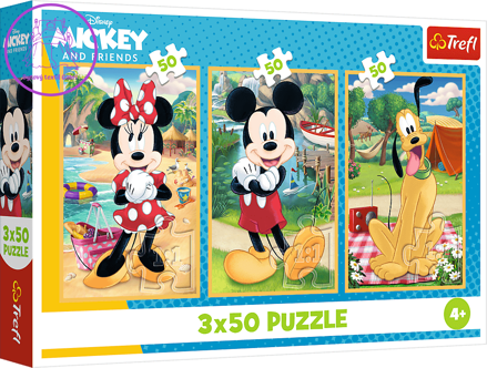 TREFL Puzzle Mickey Mouse: Dovolená 3x50 dílků