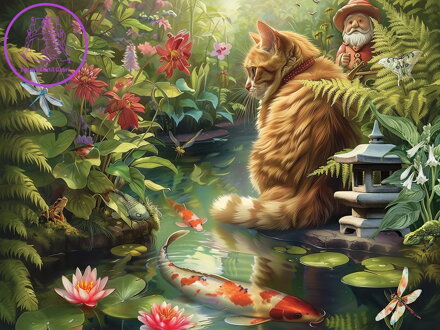 COBBLE HILL Puzzle Kočka a Koi kapři XL 275 dílků