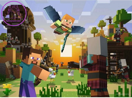 RAVENSBURGER Puzzle Minecraft: Stavba a dobrodružství XXL 150 dílků