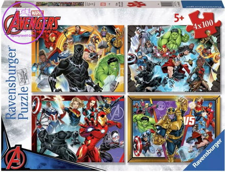 RAVENSBURGER Puzzle Marvel: Avengers 4x100 dílků