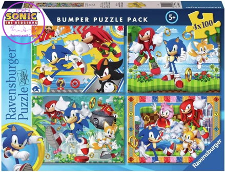 RAVENSBURGER Puzzle Ježek Sonic 4x100 dílků