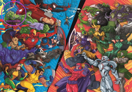CLEMENTONI Puzzle Marvel: Hrdinové vs. padouši 104 dílků