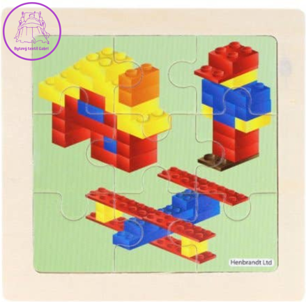 Dřevěné puzzle Stavebnice IV 9 dílků