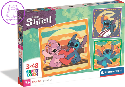 CLEMENTONI Puzzle Stitch: Přátelský mimozemšťan 3x48 dílků